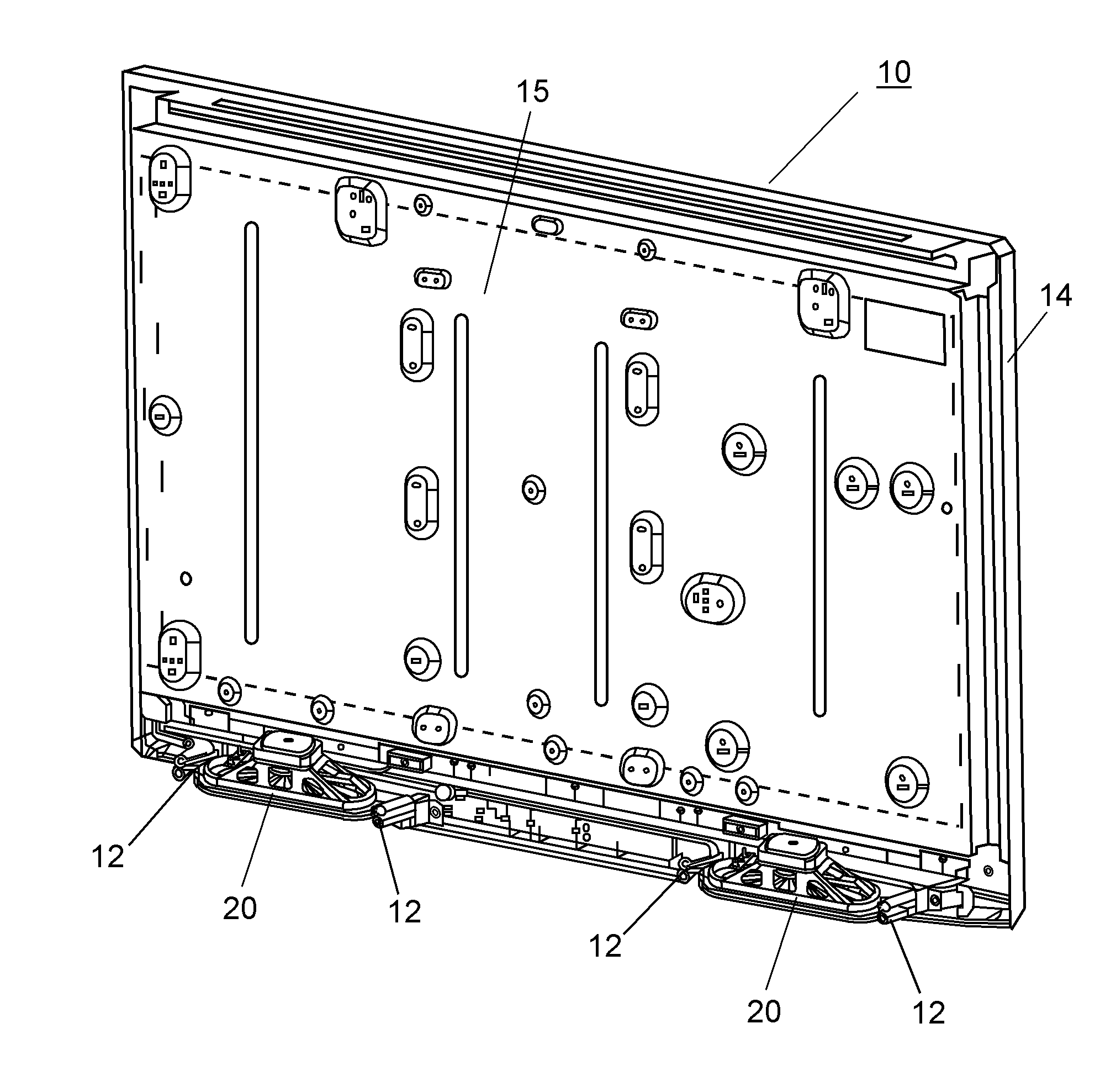 Speaker retaining mechanism and television receiver comprising same