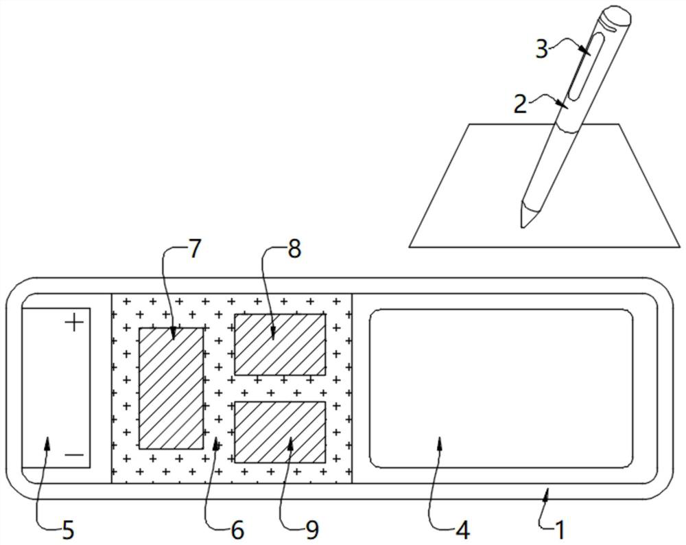 Writing case and writing pen intelligent interaction device and system