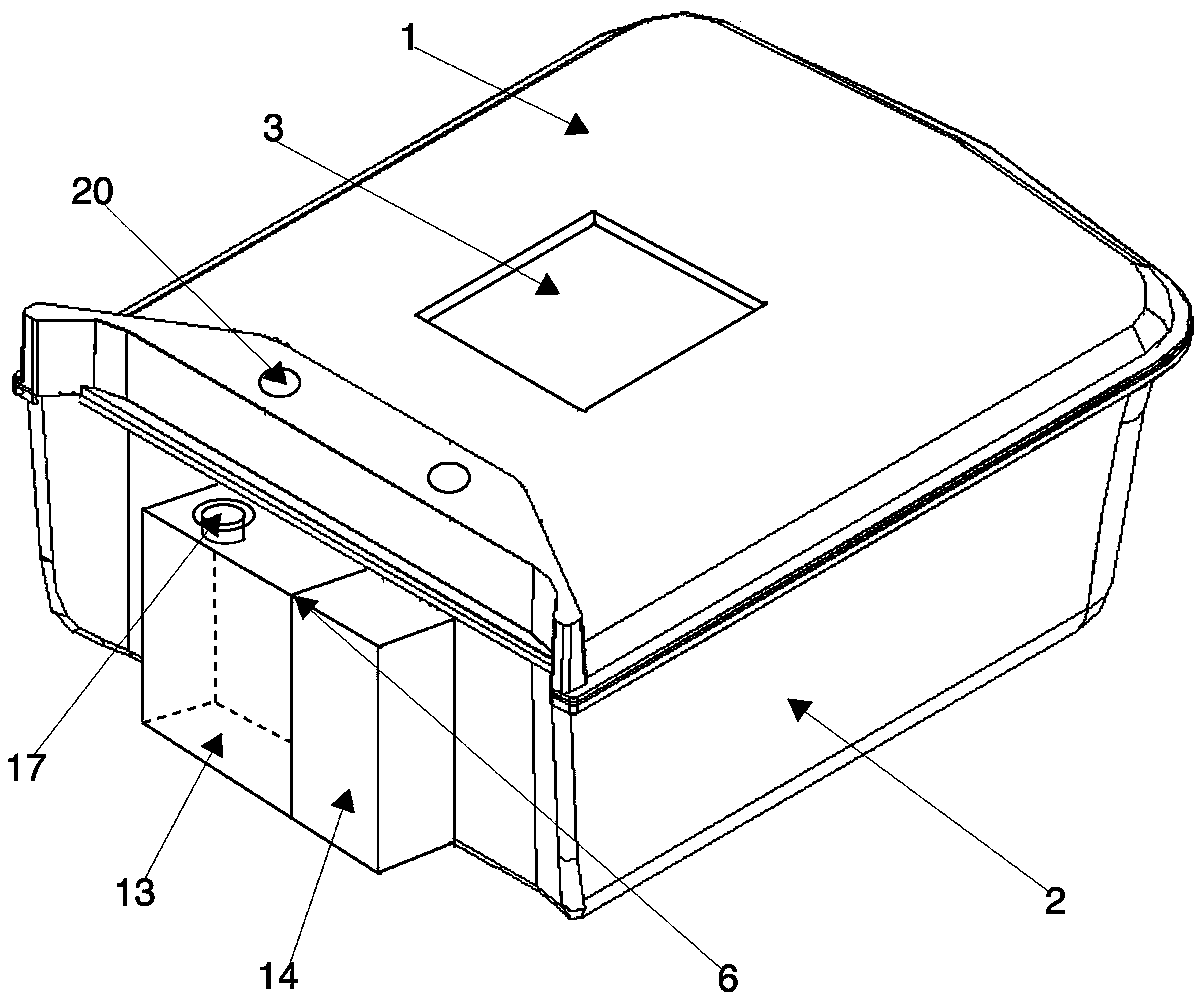 An automatic descaling nylon alloy water tank