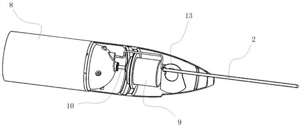 Foldable antenna device for underwater glider and underwater glider