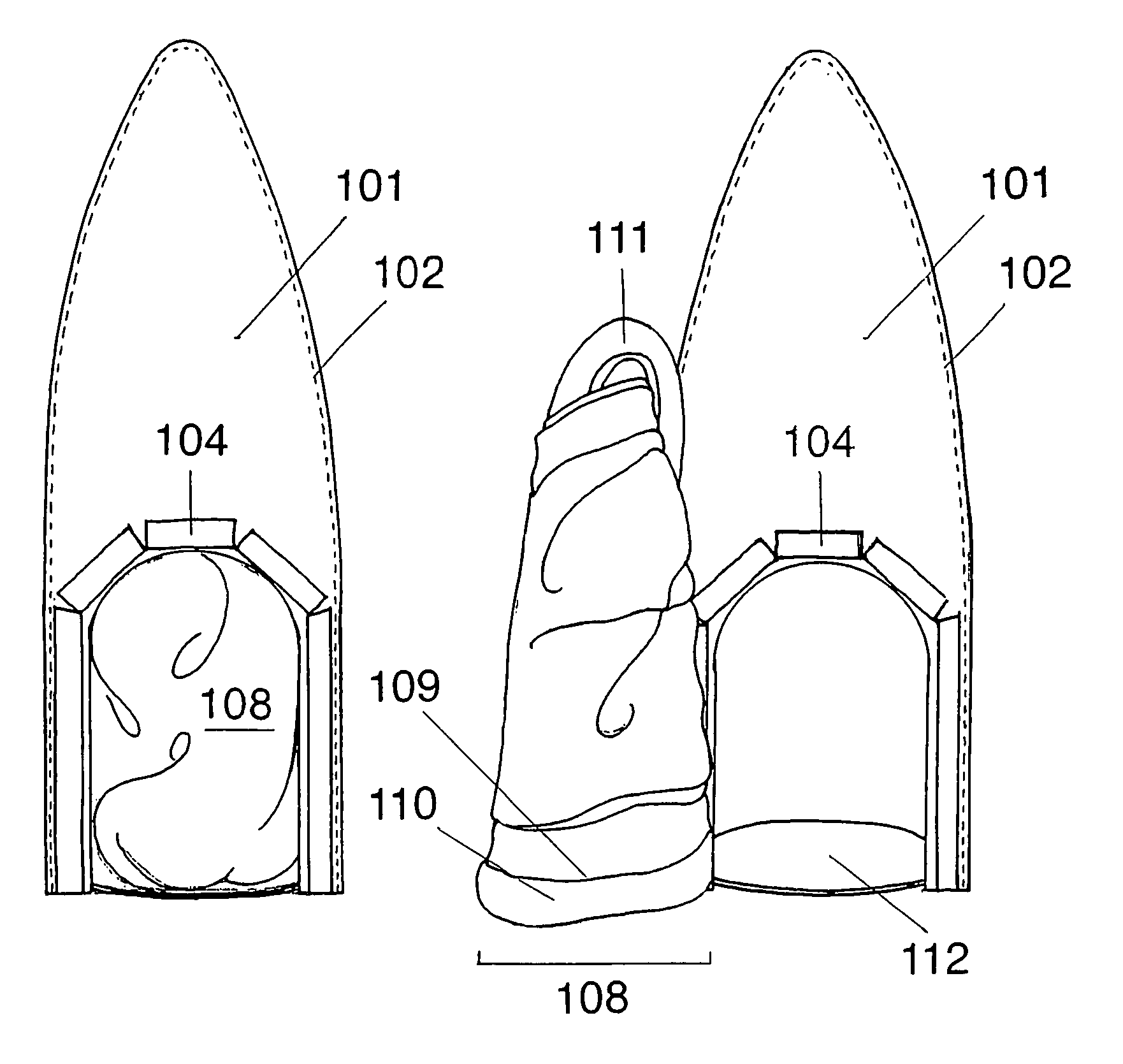 Portable boat in nesting sections, with waterproof fabric cover incorporating a stabilizing keel