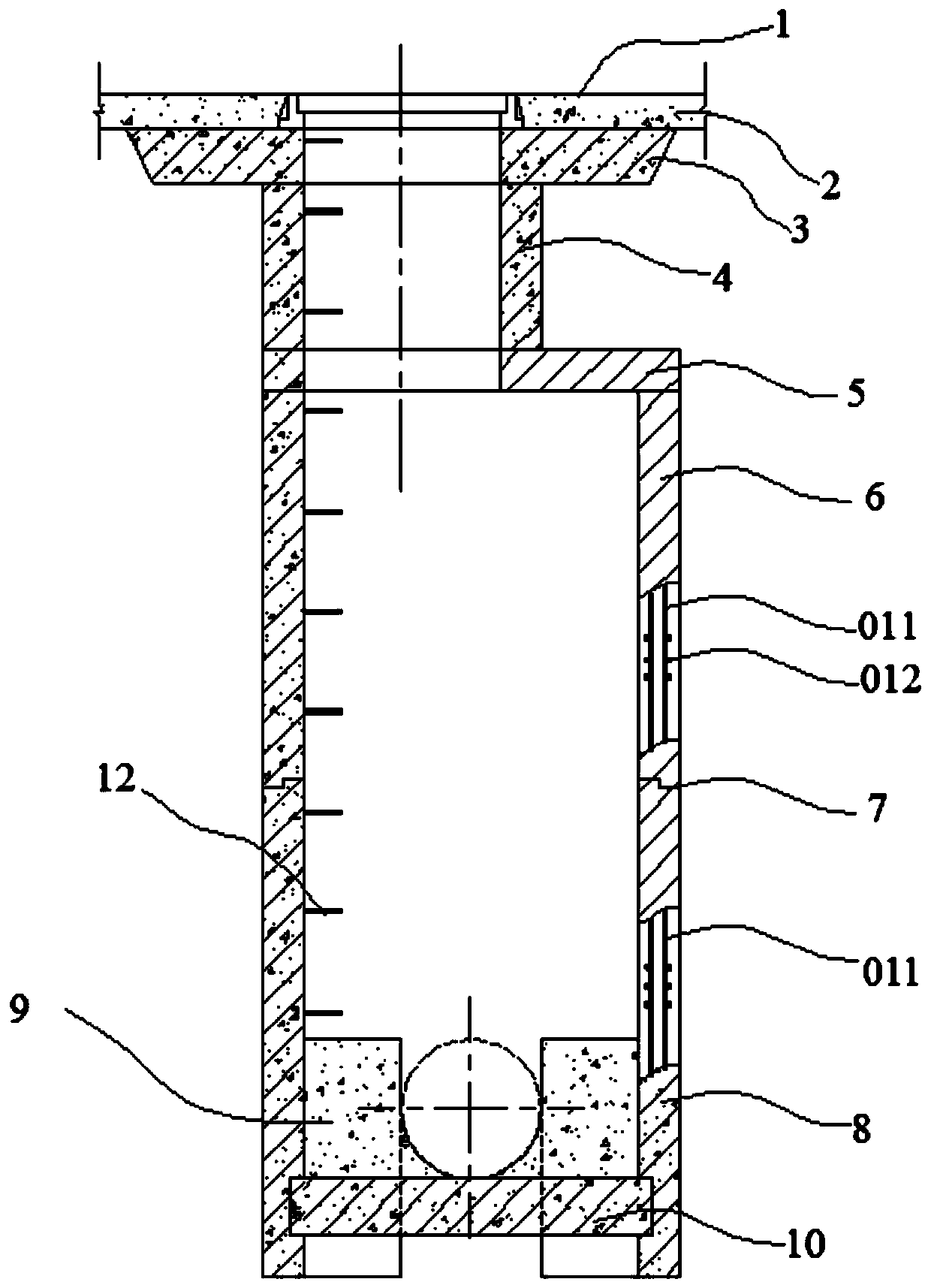 Immersed tube typeinspection well and construction method thereof