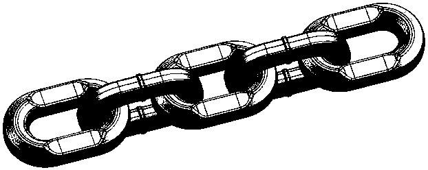 High-strength forged square chain and production method thereof