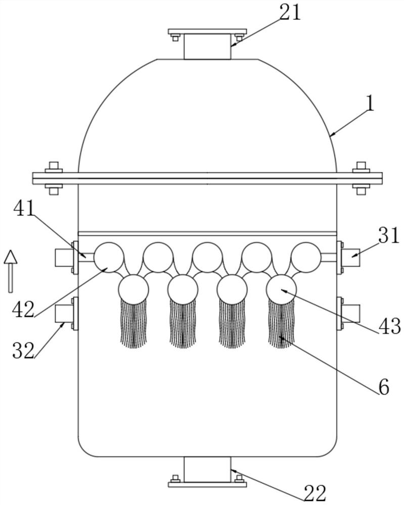 Flue gas treatment device of ice net type high-temperature alloy smelting furnace