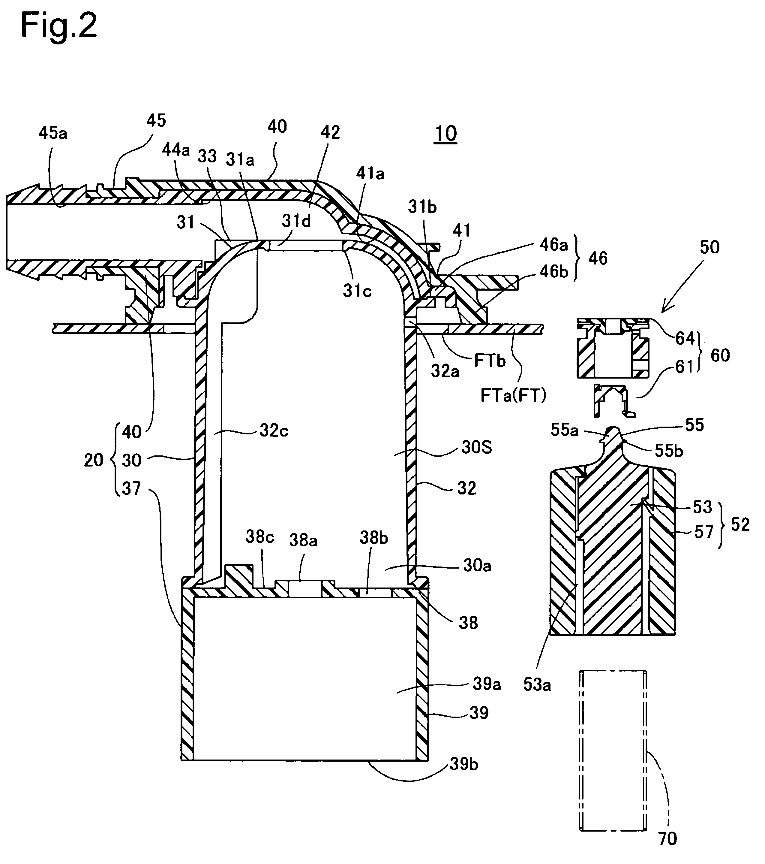 Tank flow path structure