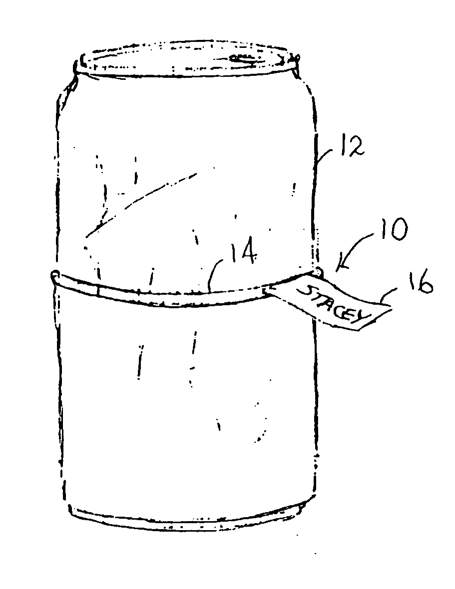 Distinguishing means for container