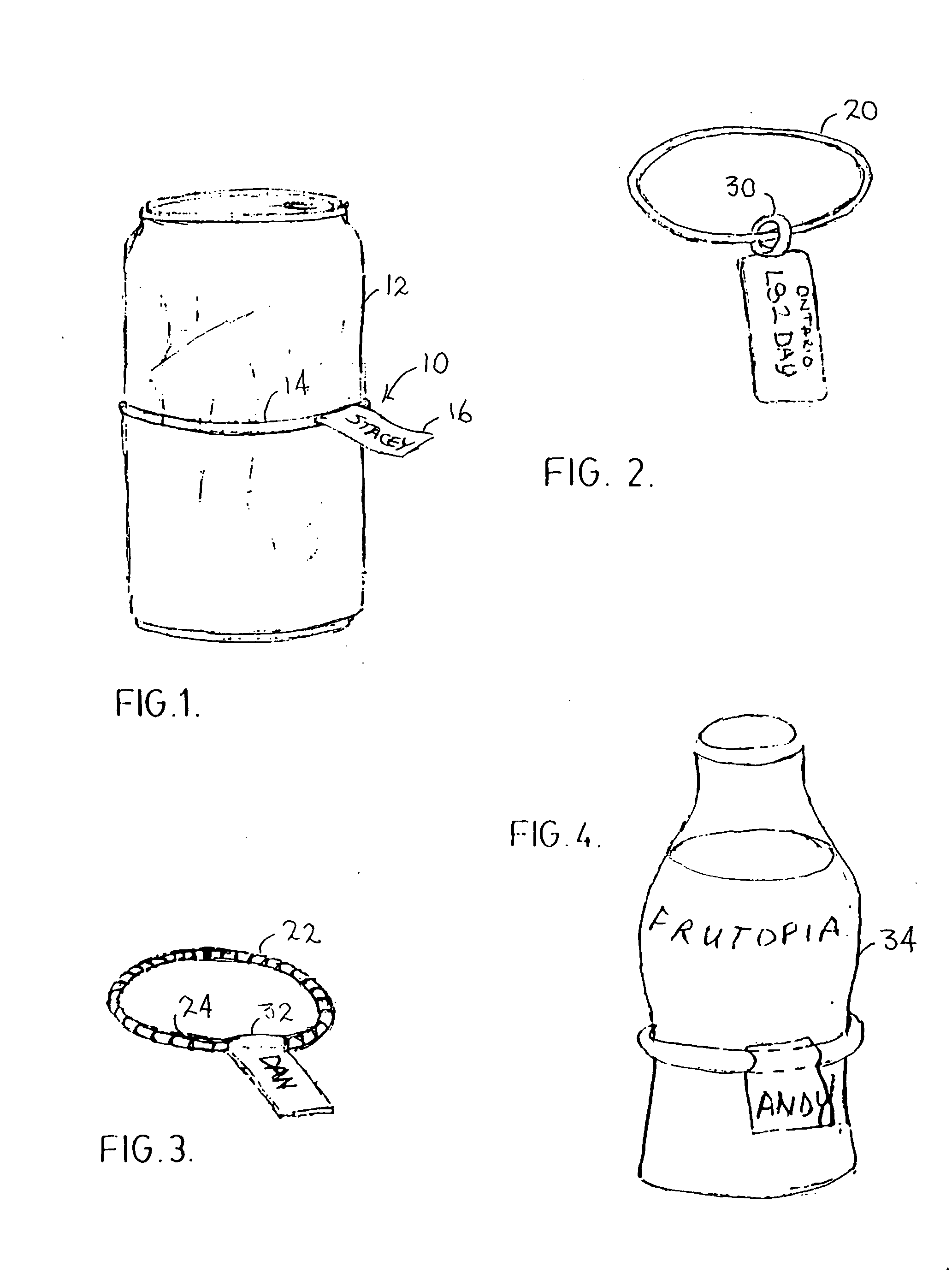 Distinguishing means for container