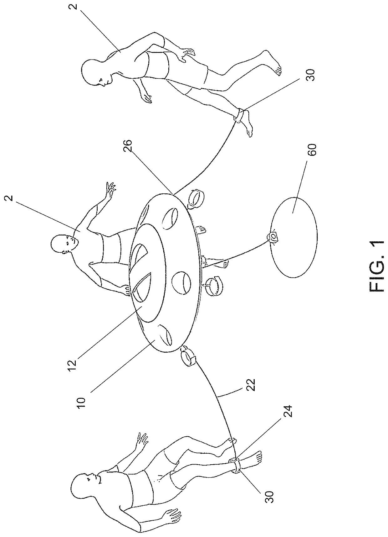 Tethered floating device