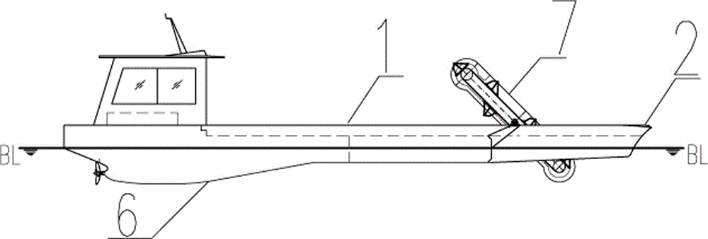 Water surface diversion, floater collection and rubbish recovery ship