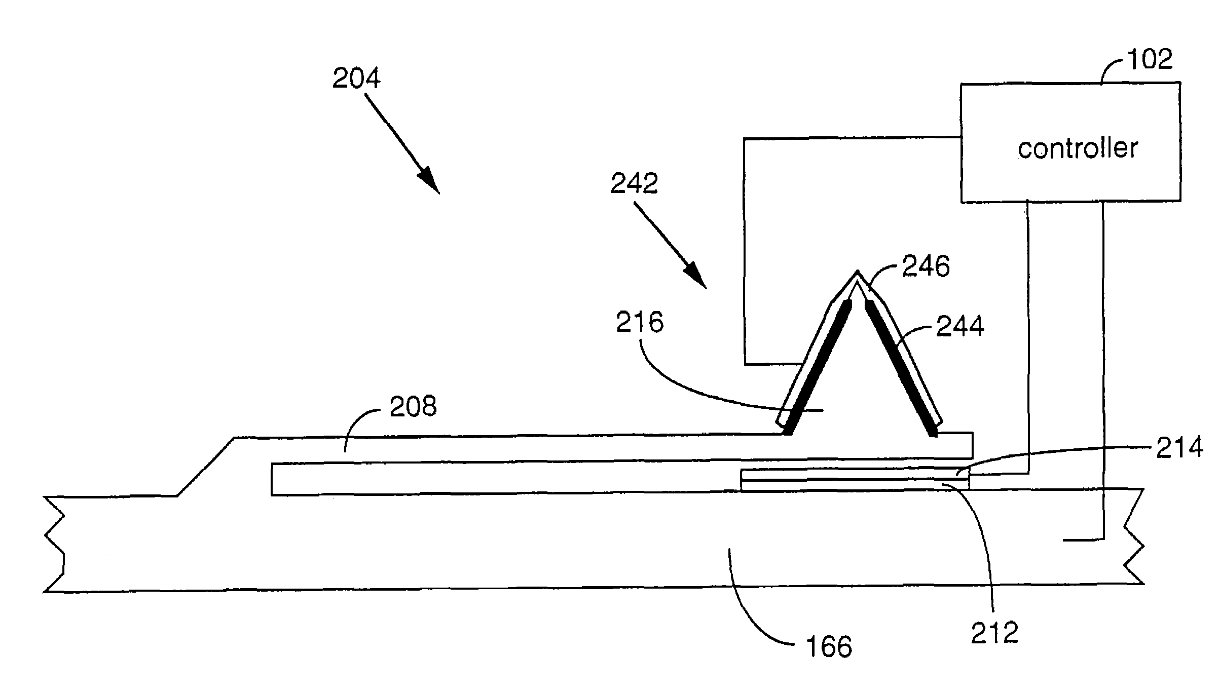 Nanometer scale data storage device and associated positioning system