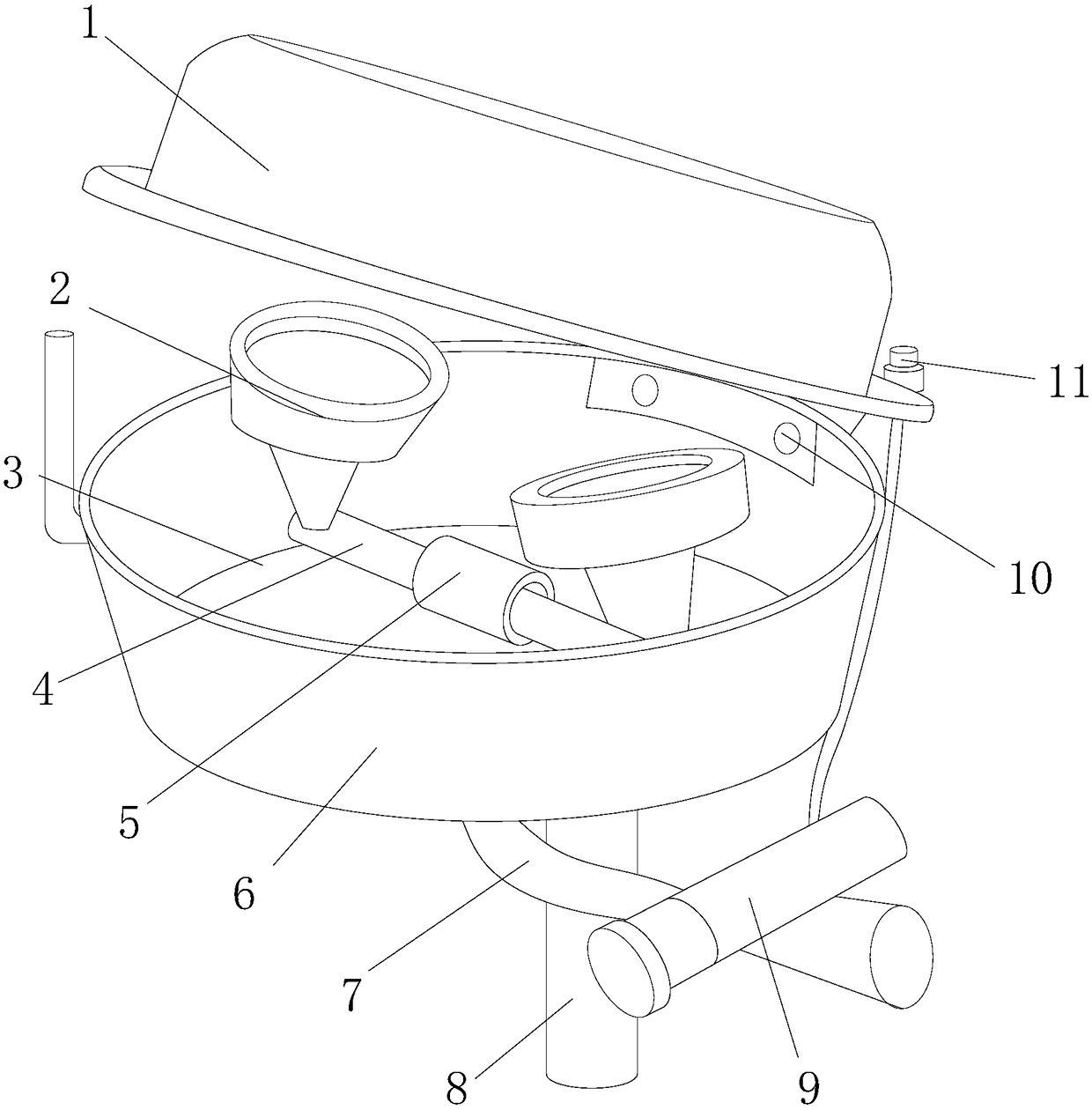 Ophthalmological drainage type eye wash device