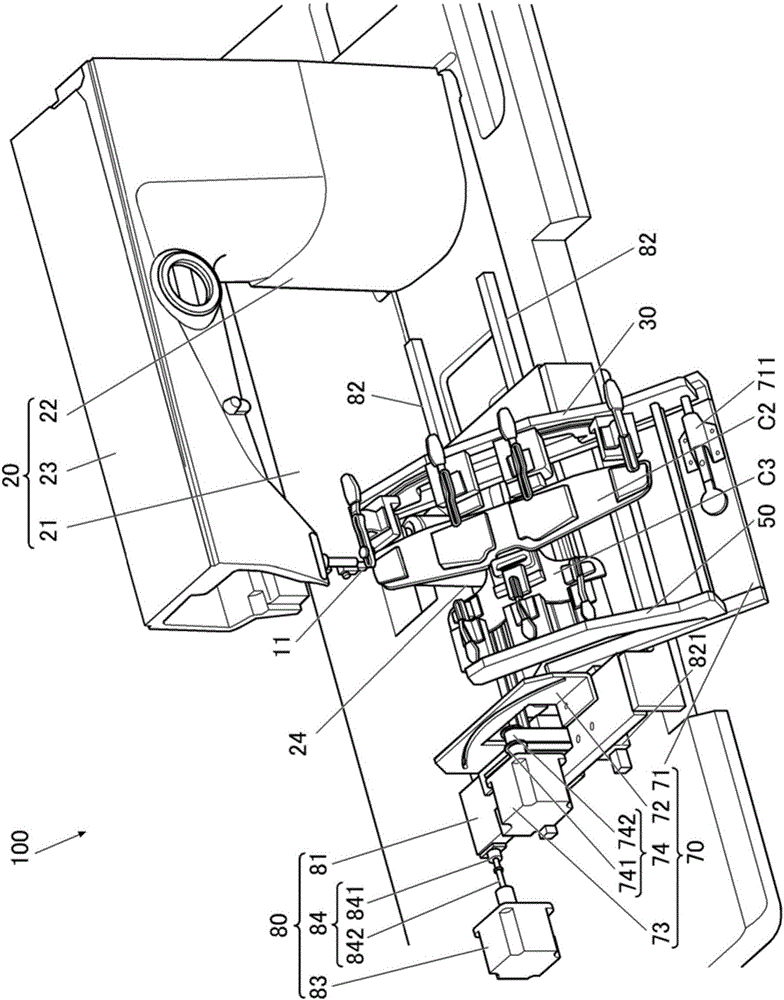 A clamp system and a sewing machine with the clamp system