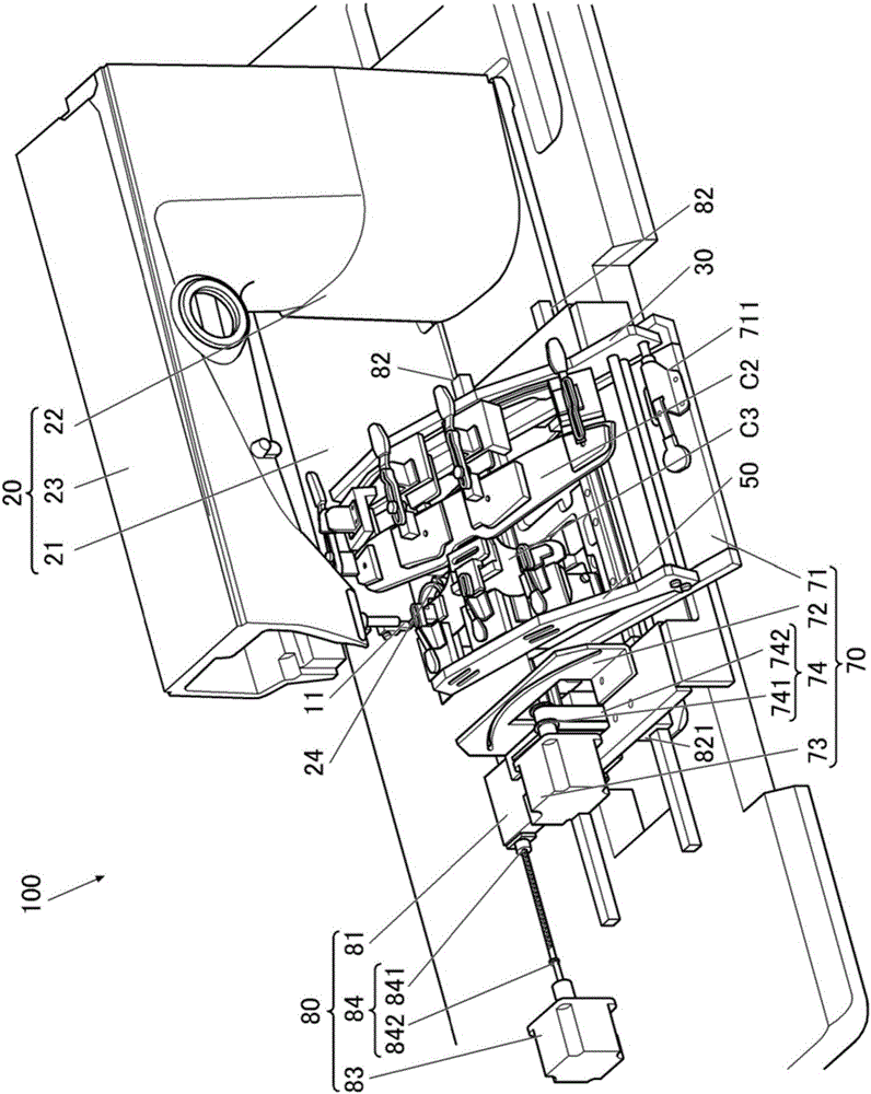 A clamp system and a sewing machine with the clamp system