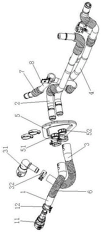 Cooling pipeline of double-turbine pressurizing plug-in type hybrid power system and manufacturing technology of cooling pipeline