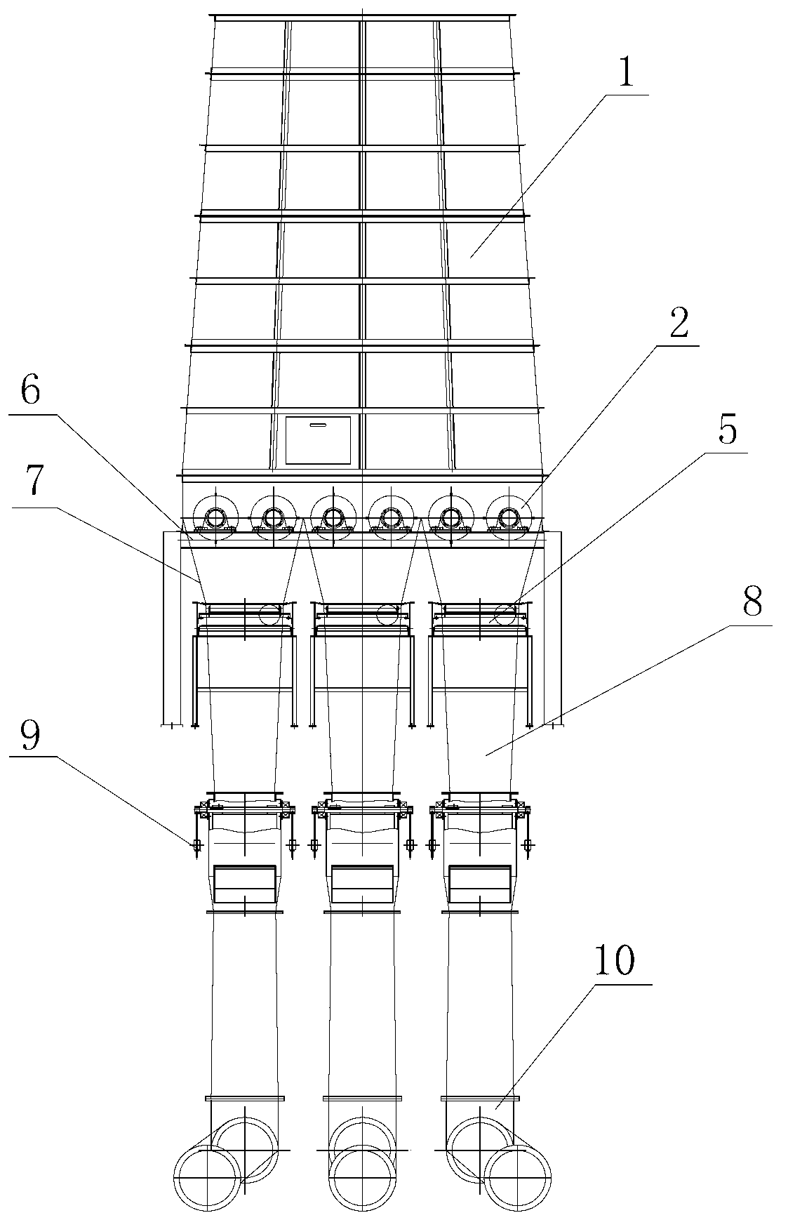 Fire prevention device for front feed device of biomass electricity generation furnace