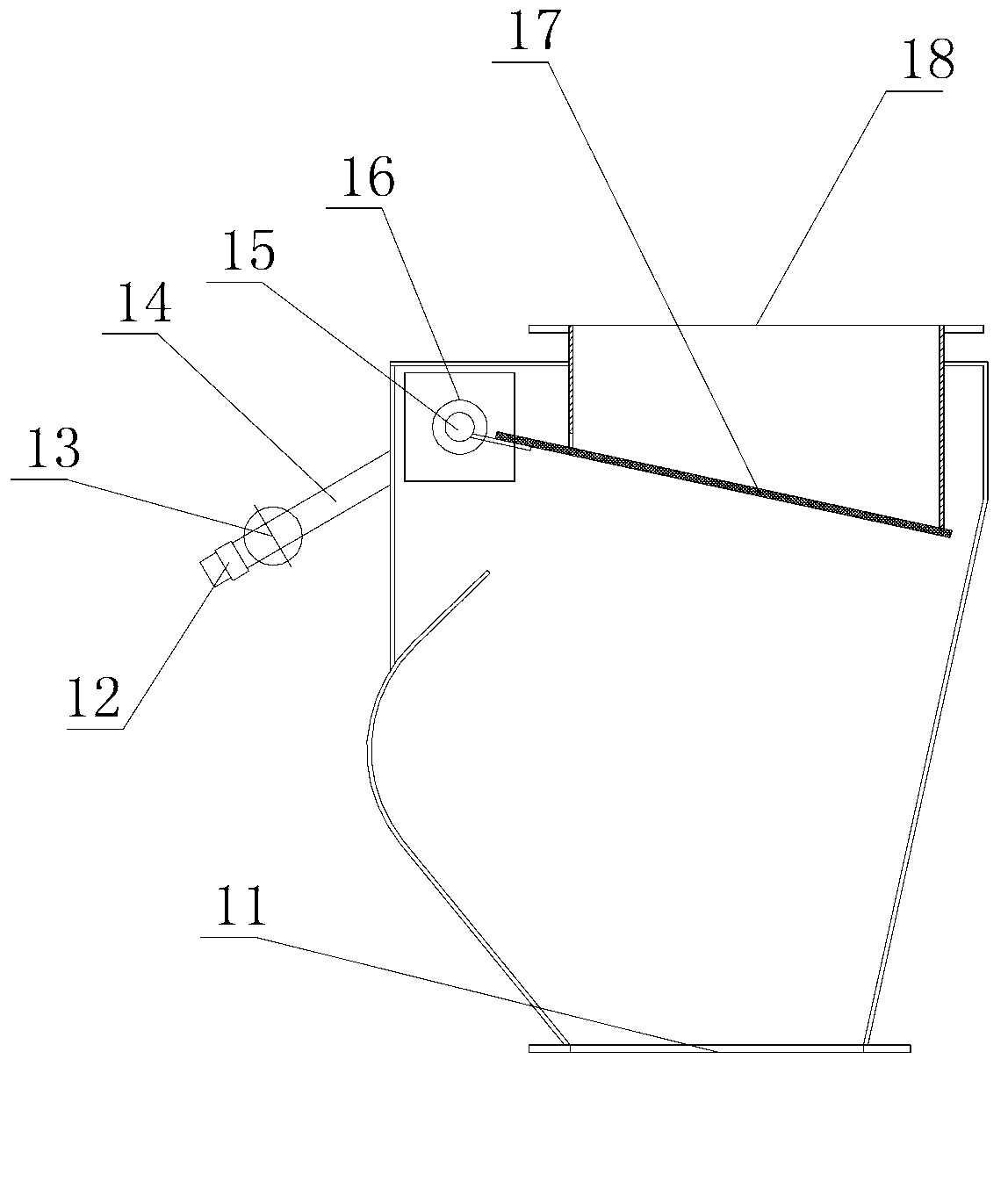 Fire prevention device for front feed device of biomass electricity generation furnace