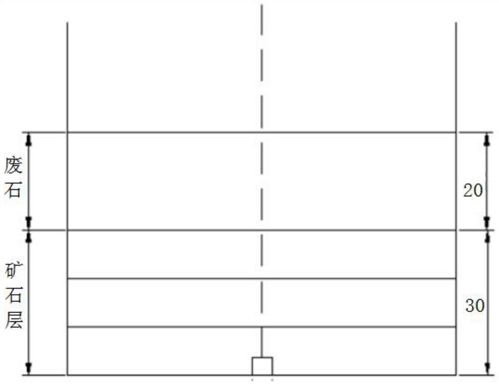 Method for optimizing stope structure parameters of gold ore caving method through ore drawing test