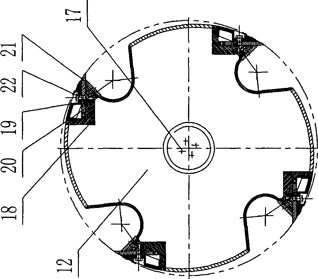 Auxiliary tool changing device of drum type chipper