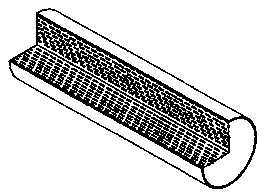 Paper cigarette filter with broken-line embossed structure and production process thereof