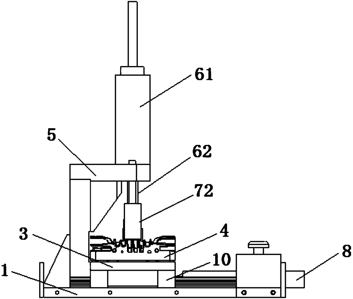 Automatic device achieving partial drawing of metal piece