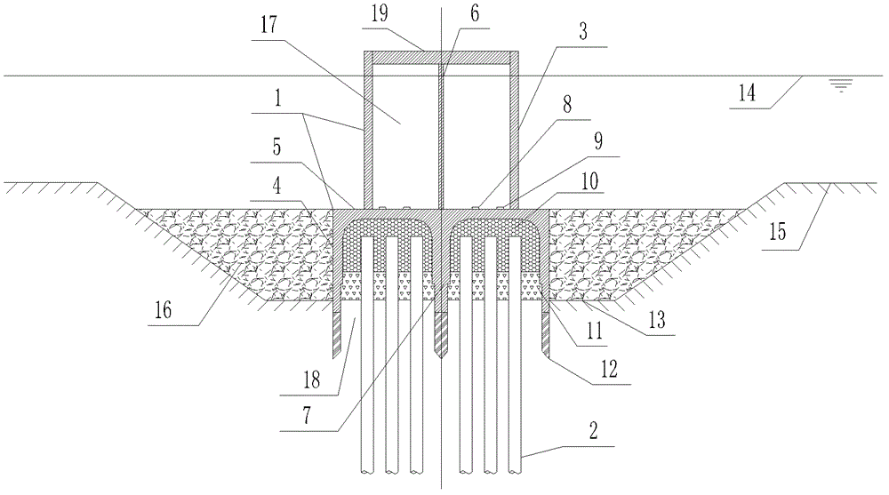 Pile foundation bucket foundation and construction method thereof