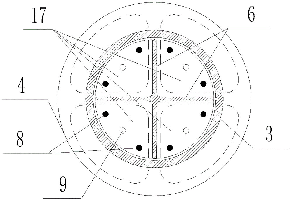 Pile foundation bucket foundation and construction method thereof