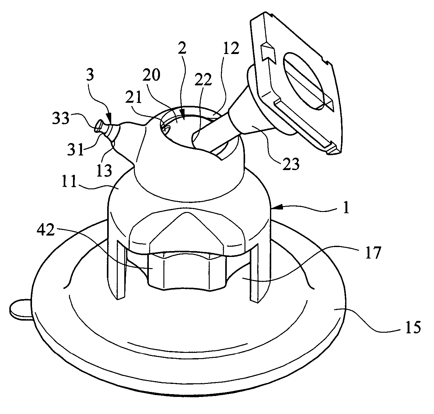 Mechanism for fastening a pivotal support in any direction