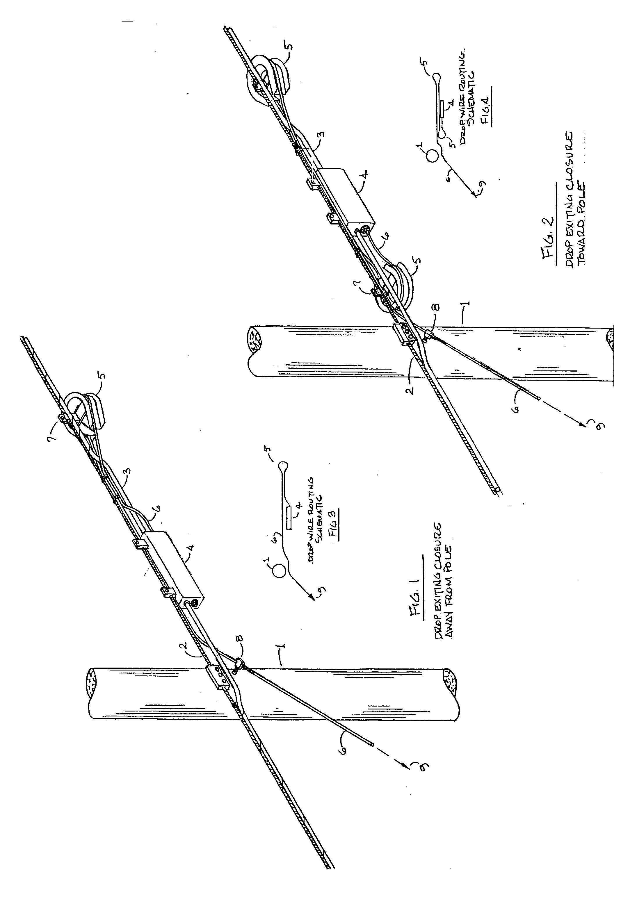 Support fixture and method for supporting subscriber specific fiber optic drop wire