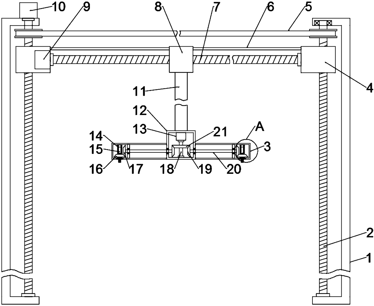 Projector hoisting mechanism convenient to install and remove for electrified education equipment