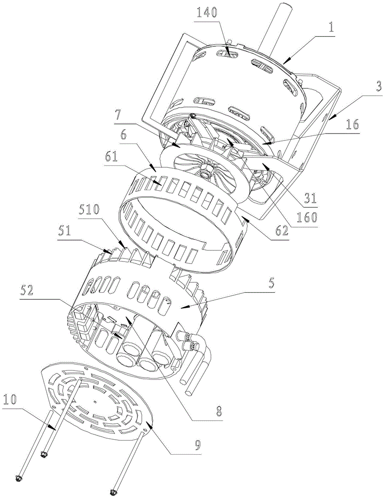 A high-power motor heat dissipation structure