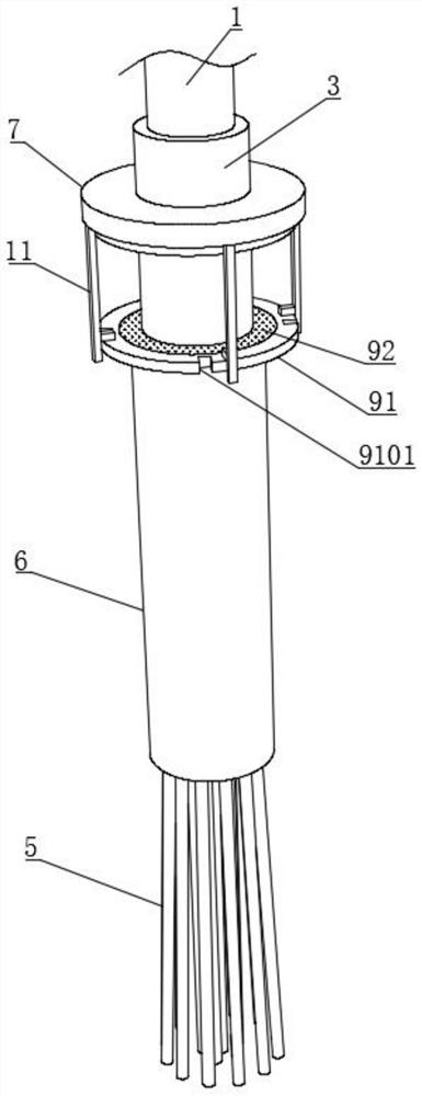 Rib-imitated self-unfolding and folding type concrete vibrating rod