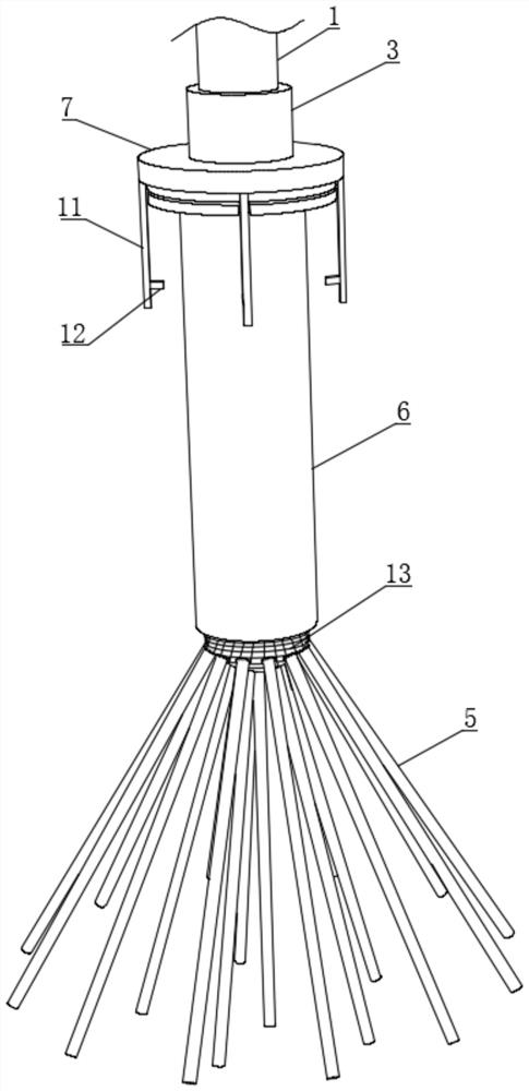 Rib-imitated self-unfolding and folding type concrete vibrating rod