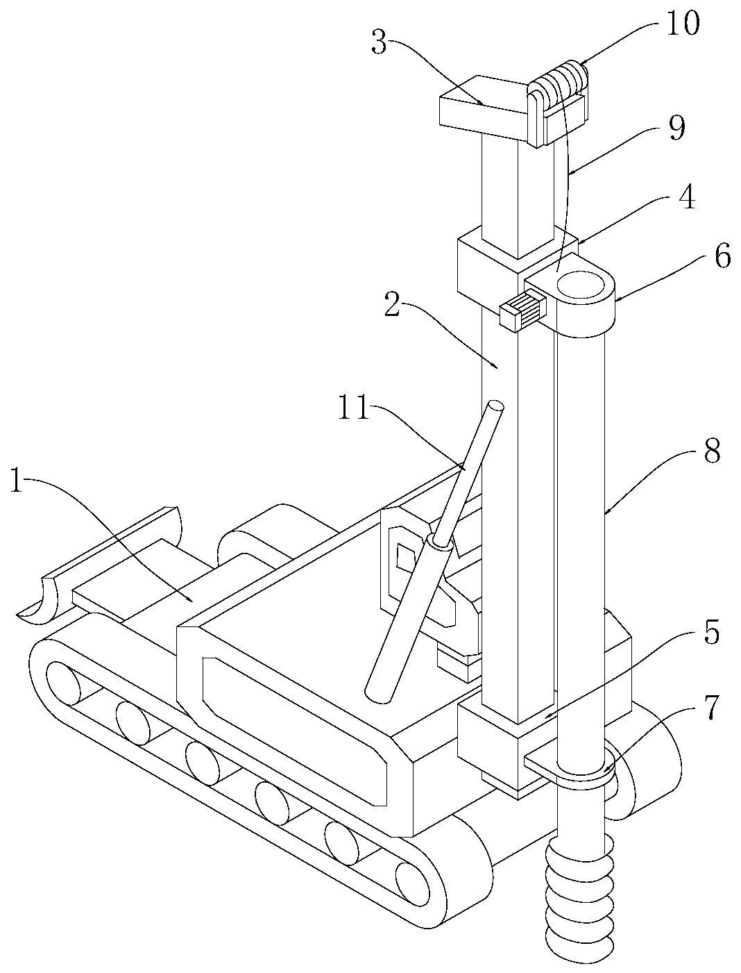 Drill rod spiral composite drilling machine for building