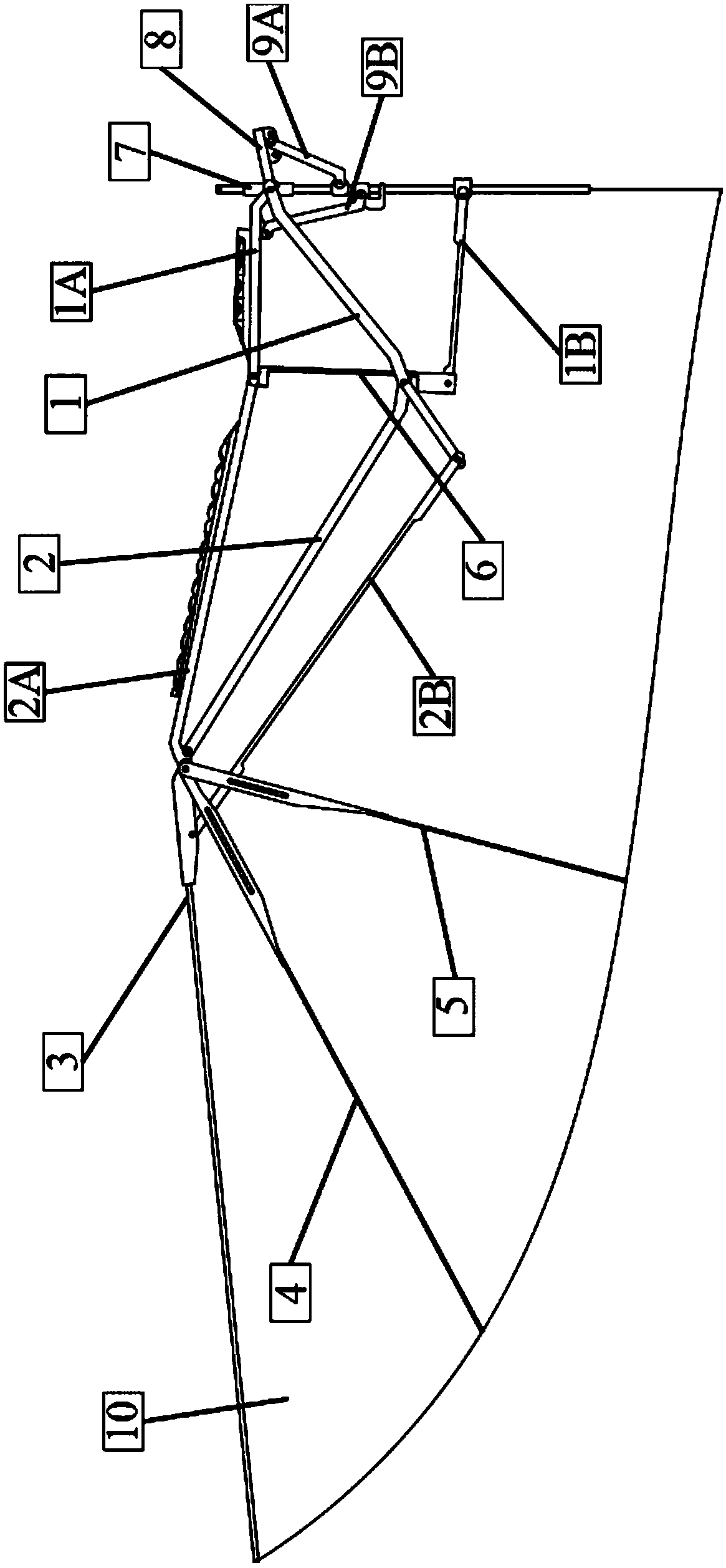 Folding wings of a flapping-wing aircraft that imitates folding wings of birds and bats