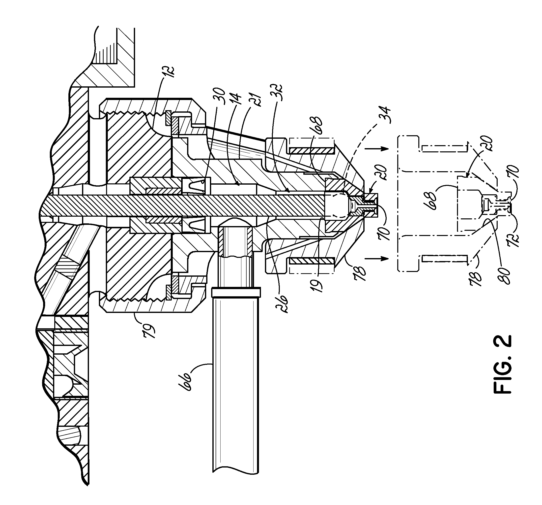 Dispenser nozzle having differential hardness