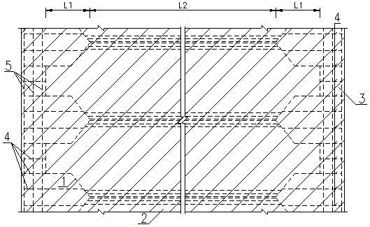 A hollow slab bridge structure with end beams and its construction method