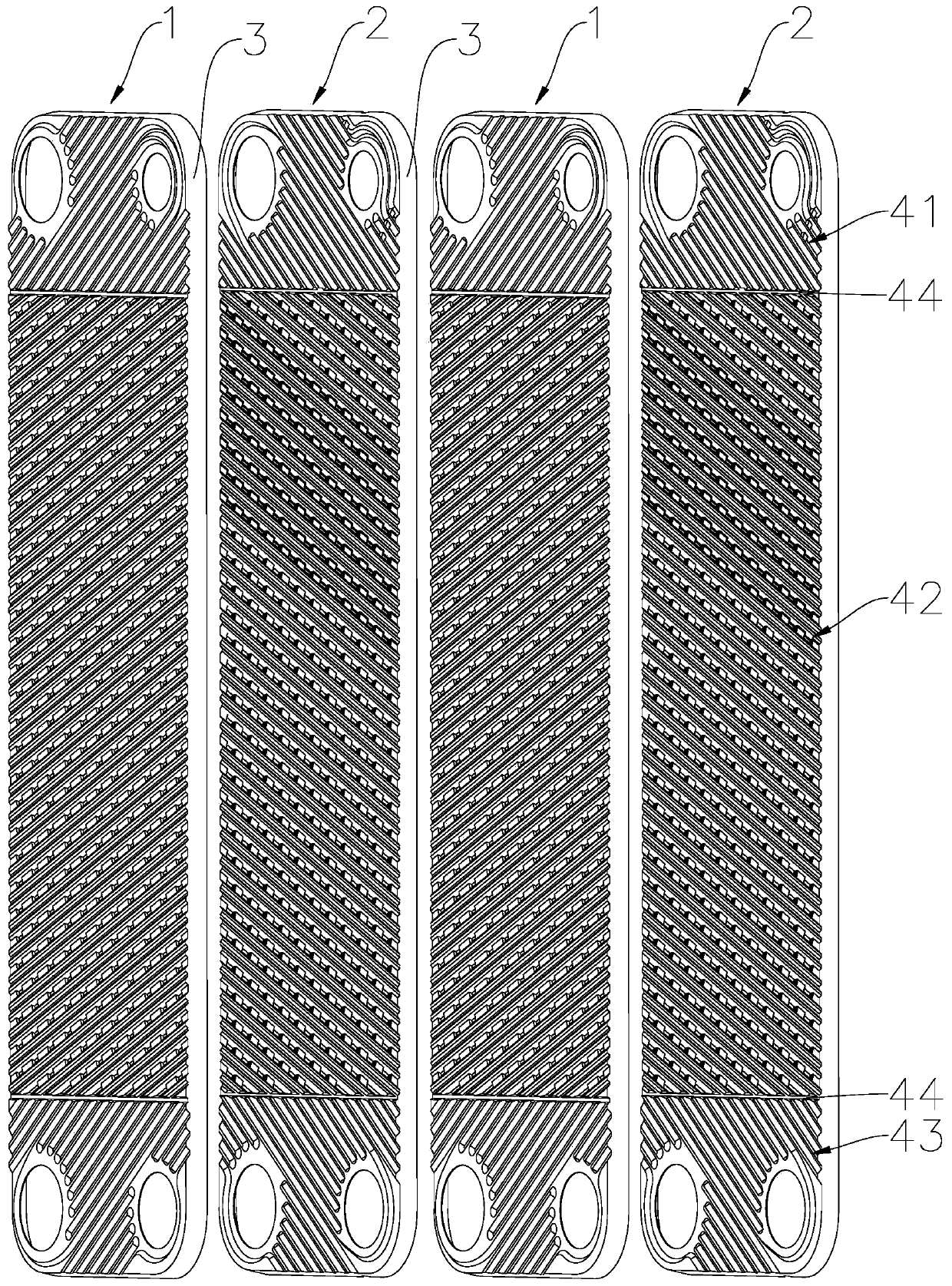 Multi-stage flow-dividing first sheet for brazing heat exchanger sheet group