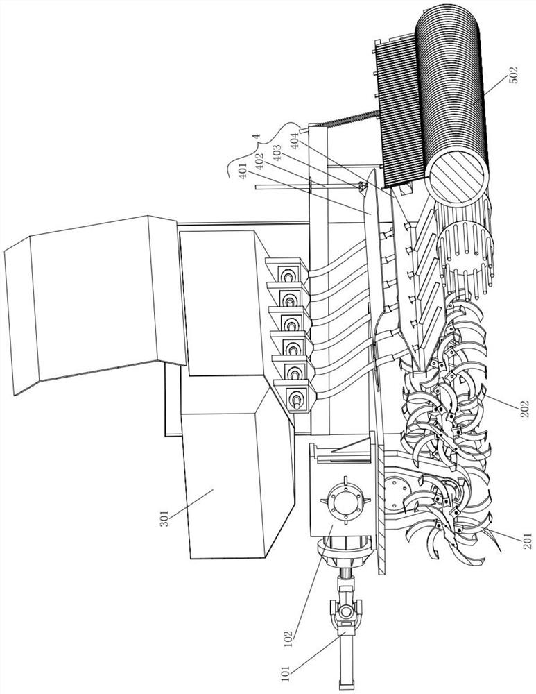 Rotary tillage soil throwing linear uniform sowing machine