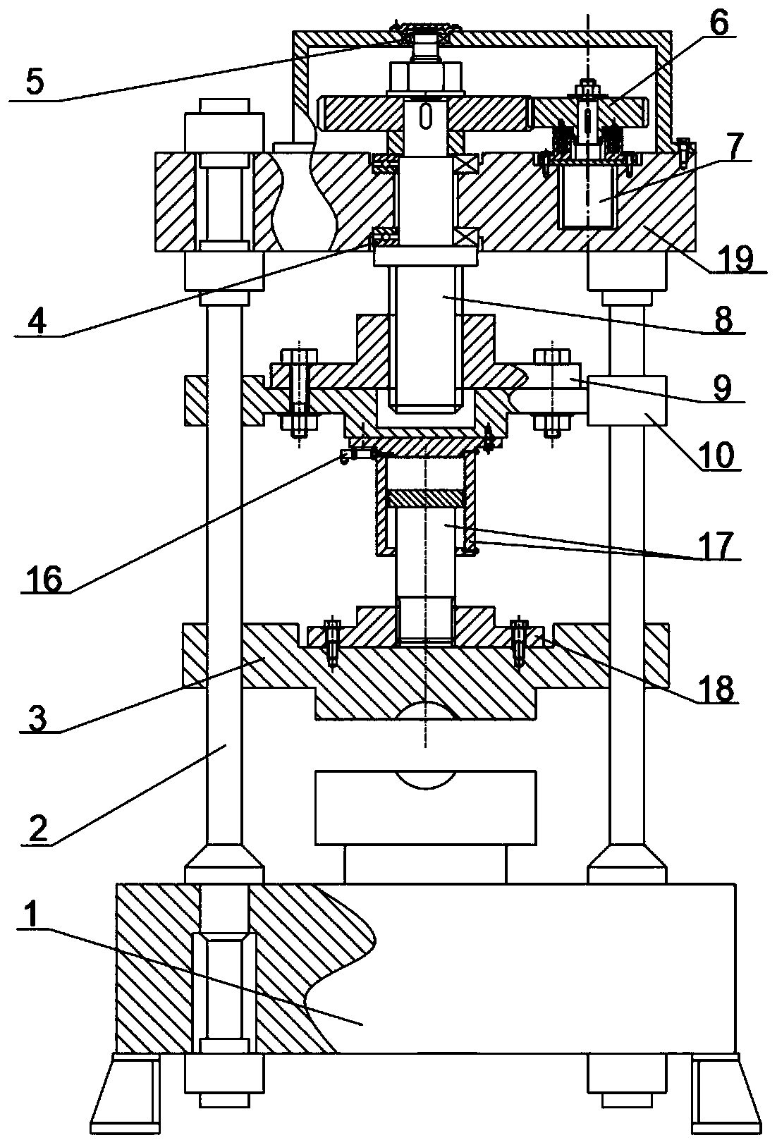 Mechanical-hydraulic hybrid loading and automatic compensation type belt-type press and method