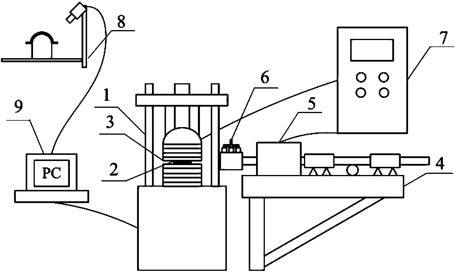 Method for acquiring metal temperature forming limit diagram (TFLD) and testing device therefor