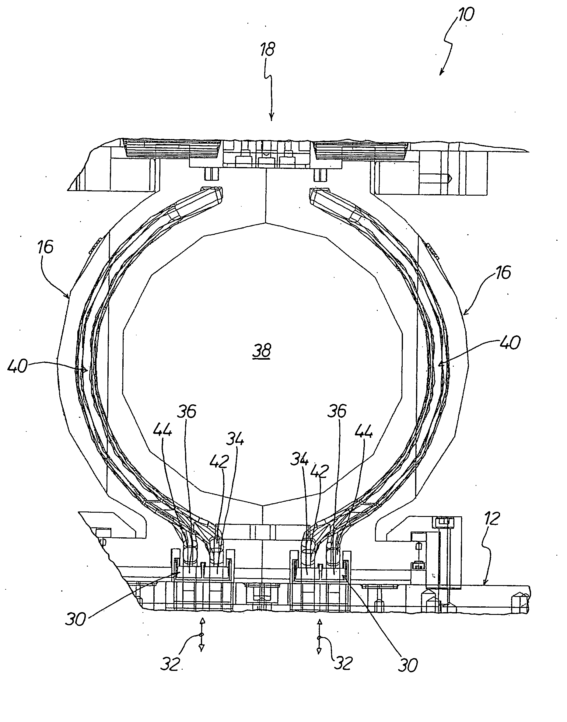 Device for producing tubes provided with cross ribs