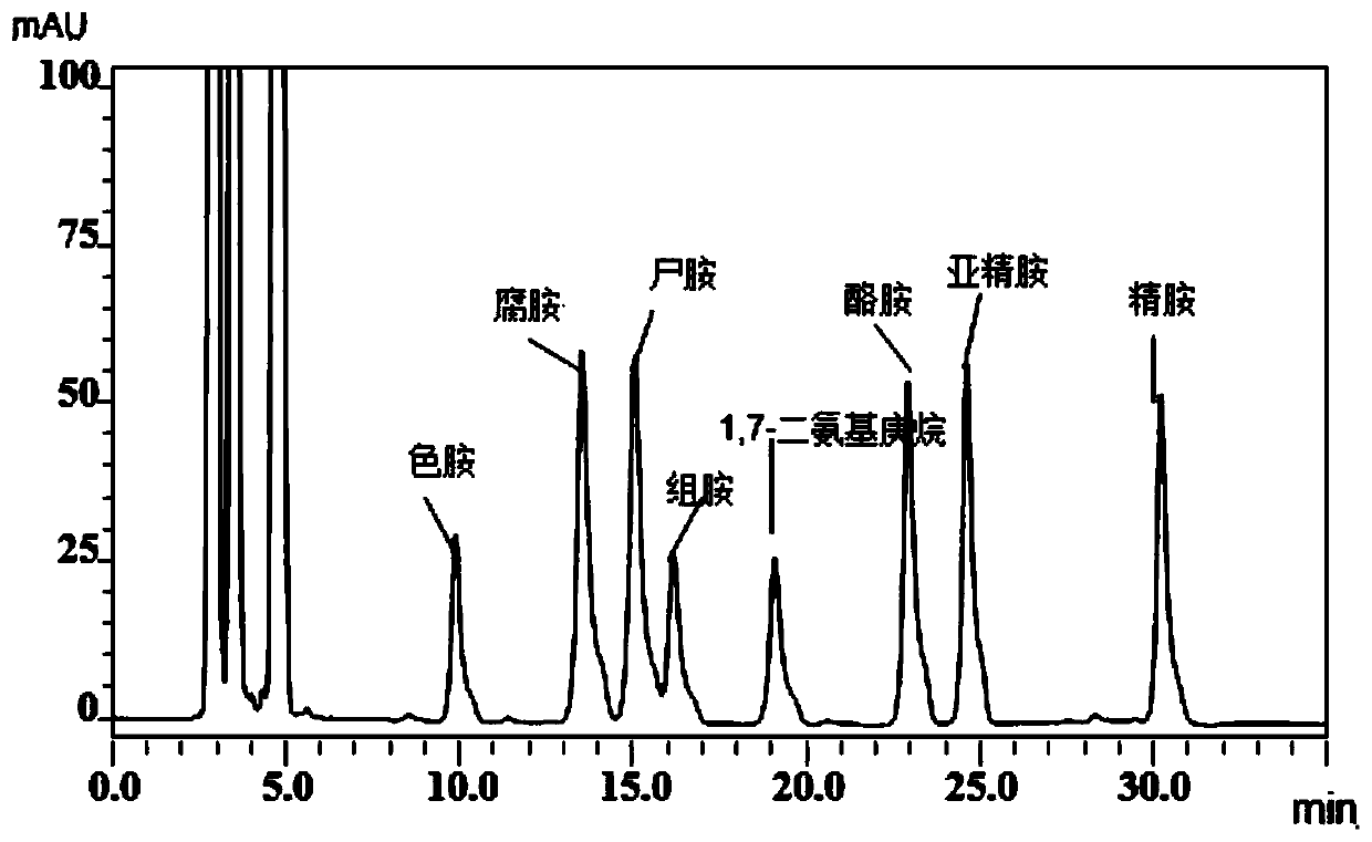 A detection method for biogenic amines in fish meat and its products