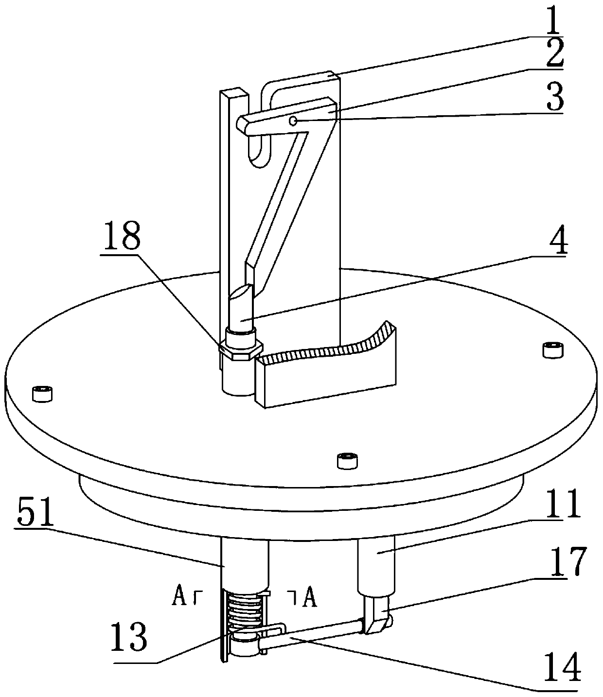 Underwater equipment releasing device and releasing method thereof