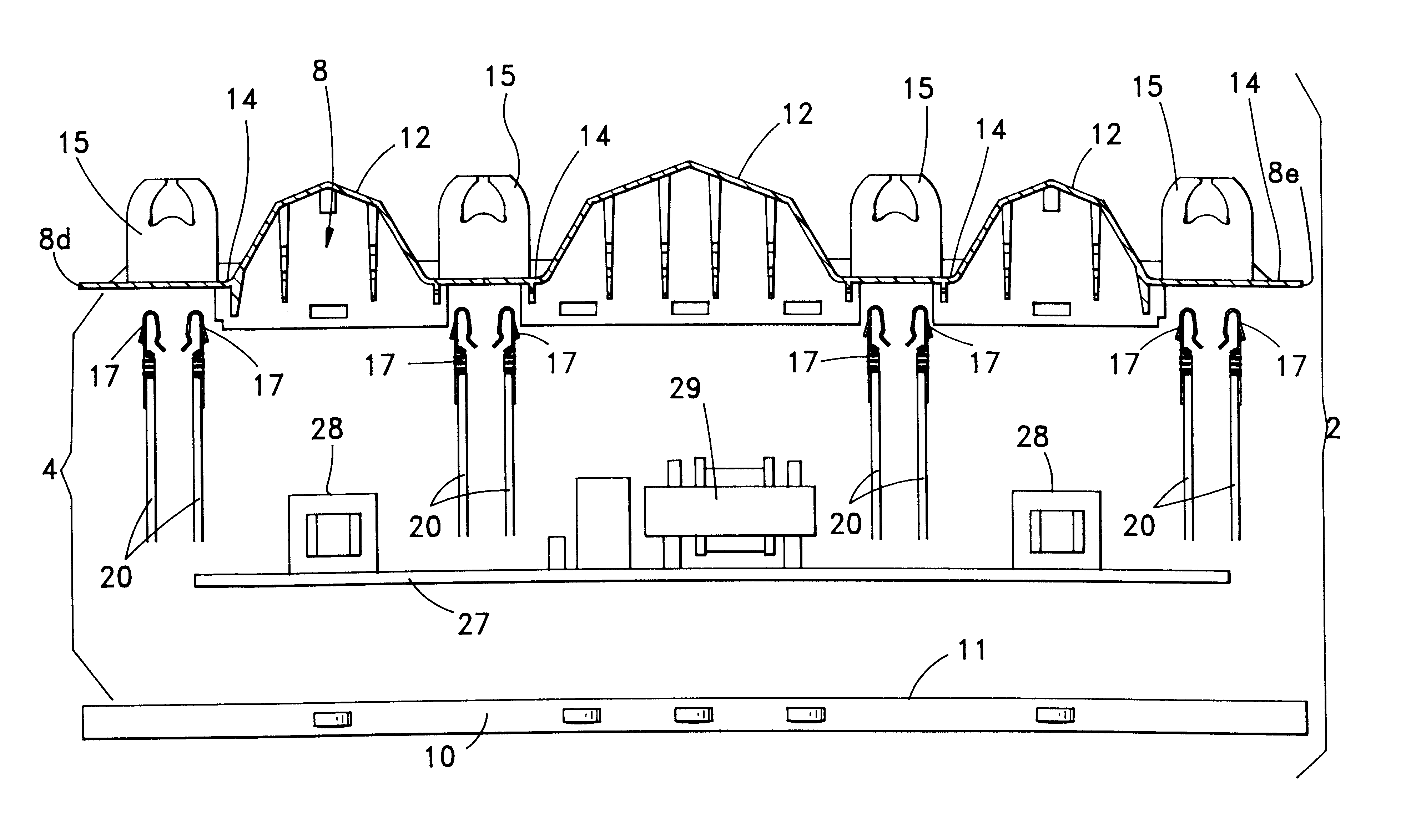 Lighting assembly for multiple fluorescent lamps