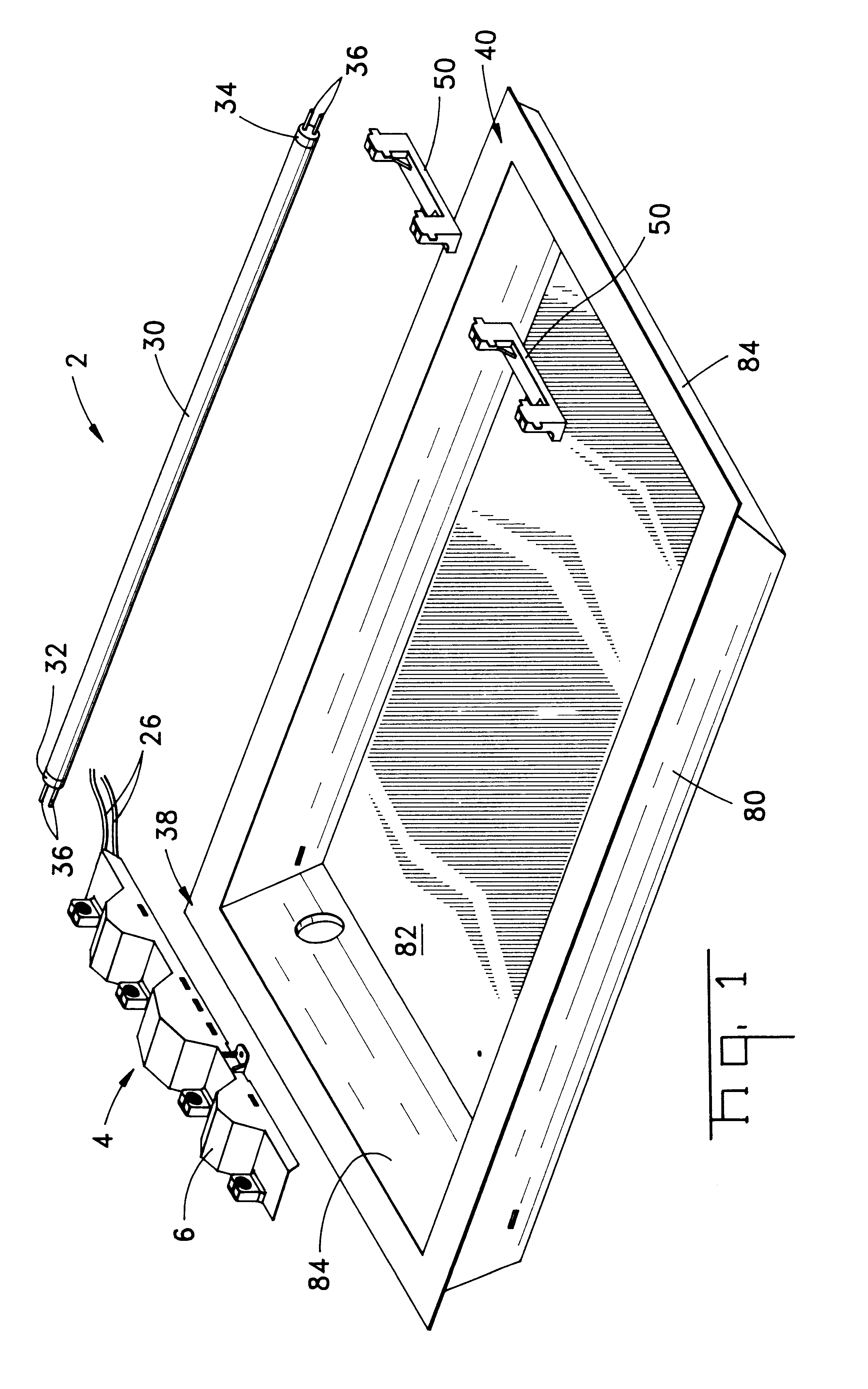 Lighting assembly for multiple fluorescent lamps