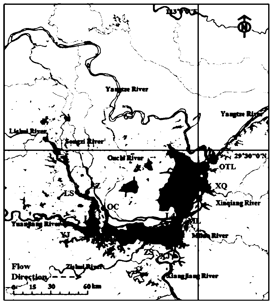 Sediment tracing method in river and lake system