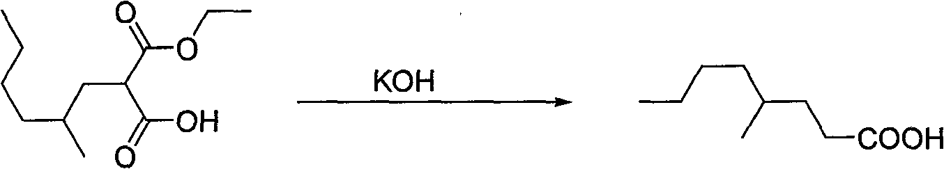 Process for preparing 4-methyl caprylic acid