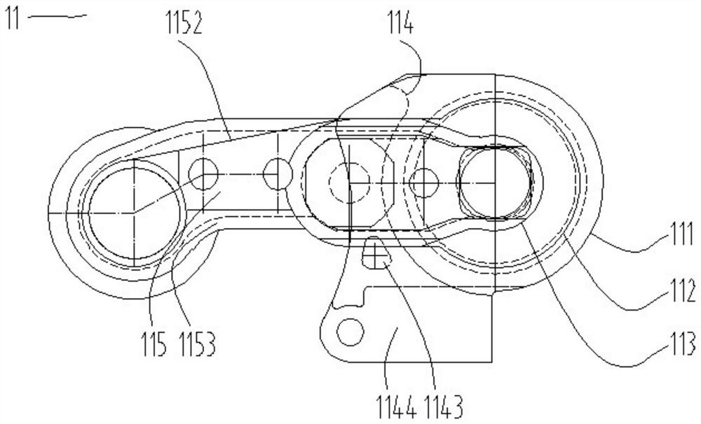 Swing arm shell of short-span coal mining machine for thin coal seam