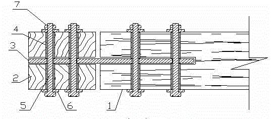 Bolted steel filling plate-sleeve connection node for beam-post wood structure