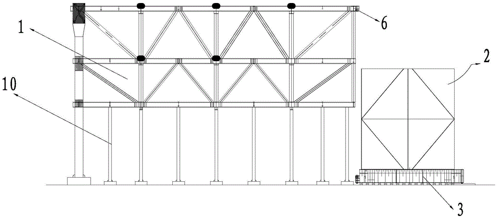 Lifting and sliding mounting technology for platform large equipment